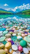 رودخانه ای زیبای و رنگارنگ😍😍