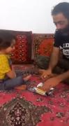 شادی کودکانه و لحظات شیرین پدر و دختری